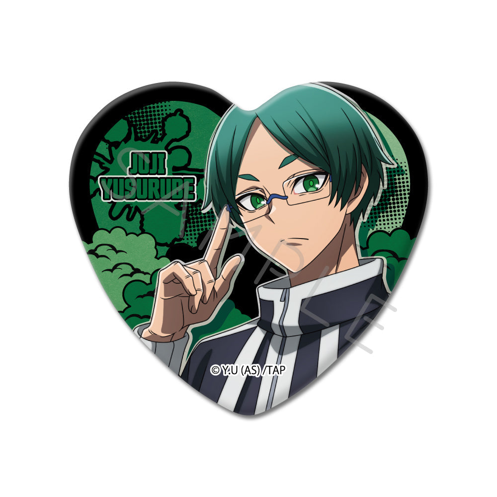 TVアニメ「桃源暗鬼」第1弾 ハート型缶バッジ YE (遊摺部従児)