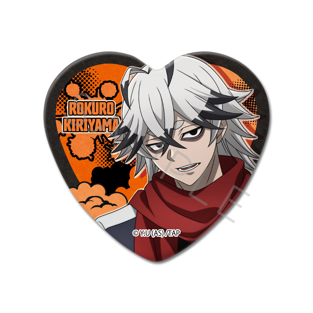 TVアニメ「桃源暗鬼」第1弾 ハート型缶バッジ YG (手術岾ロクロ)