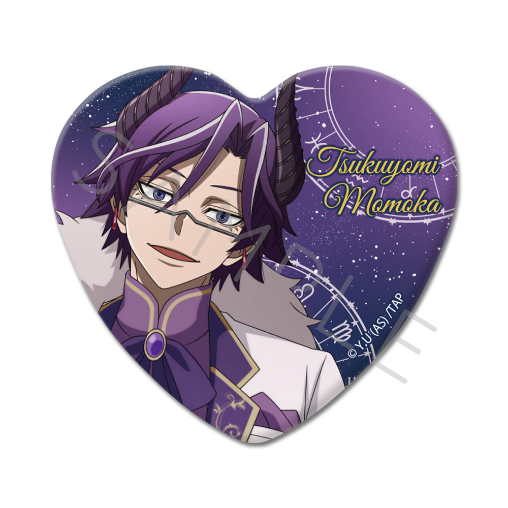 TVアニメ「桃源暗鬼」第4弾 ハート型缶バッジ CH（桃華月詠）