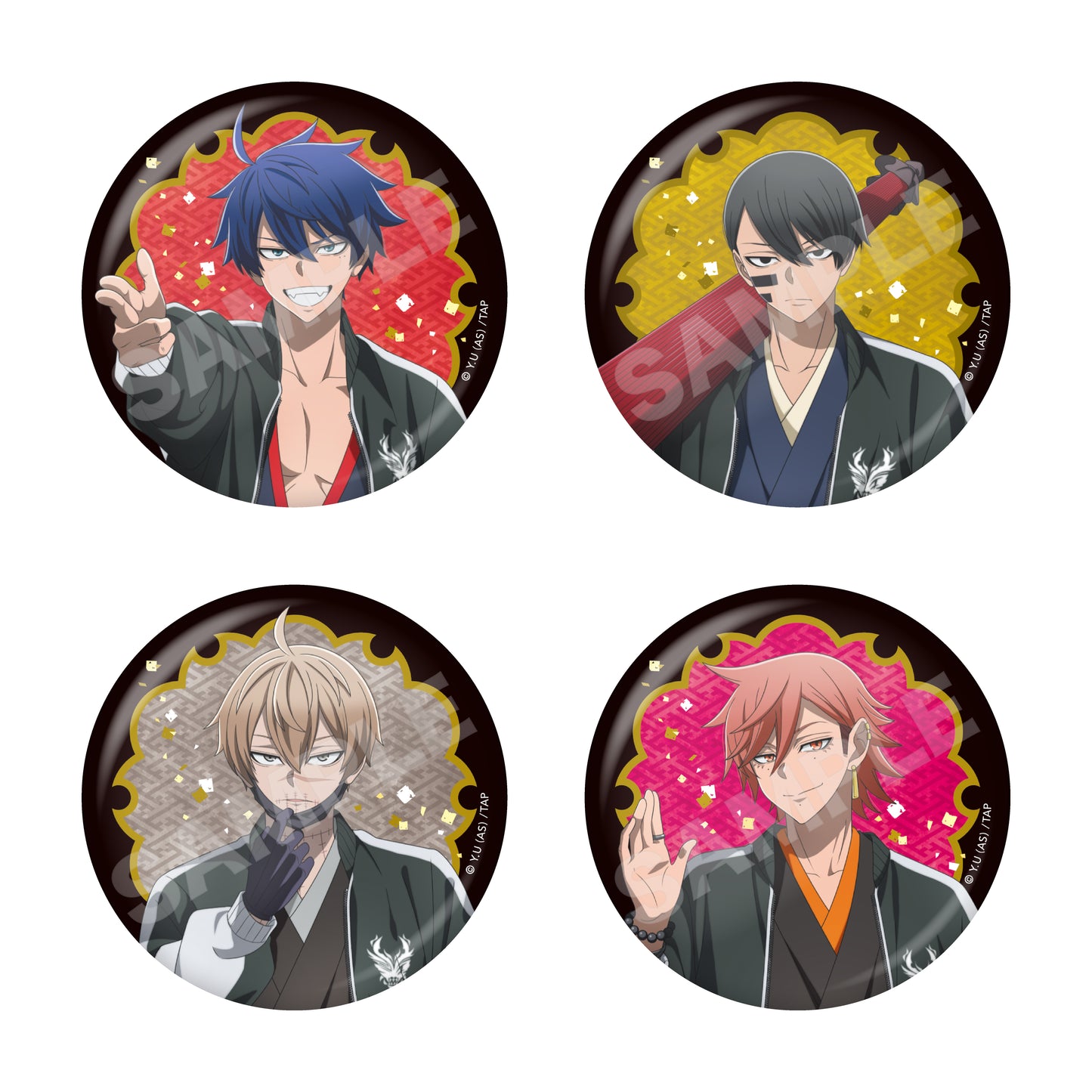 【桃源暗鬼】スカジャン×着物ver. 缶バッジ /01 全6種（セット）