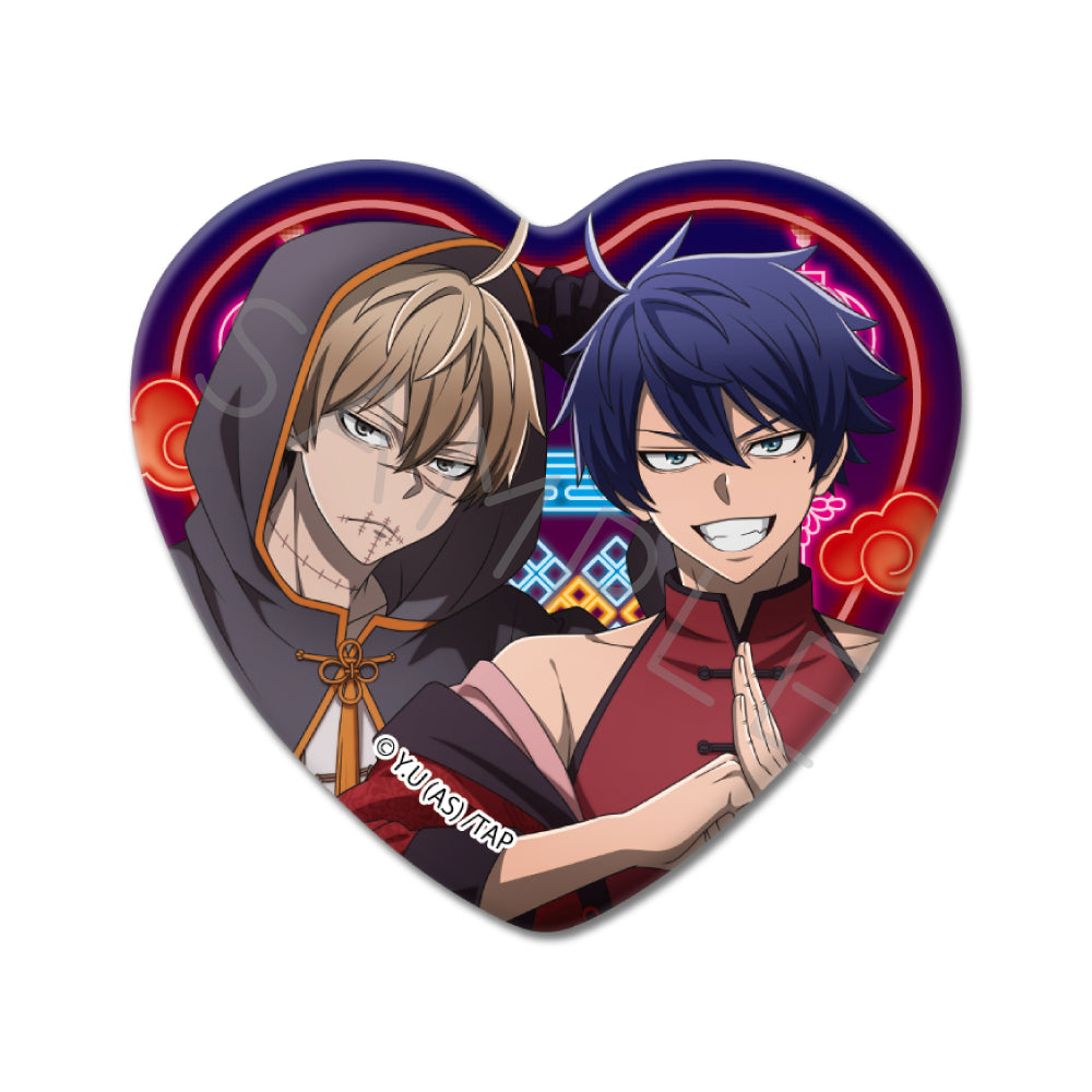 TVアニメ「桃源暗鬼」第2弾 ハート型缶バッジ （全8種トレーディング）（BOX）